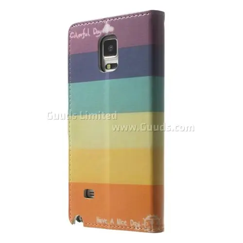 Rainbow Leather Flip Cover for Samsung Galaxy Note 4 N910