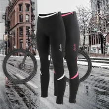 SANTIC для женщин штаны для велоспорта флисовые Mtb велосипедные длинные штаны для девочек зимние 4D подушки для велосипеда Горные Дорожные Брюки