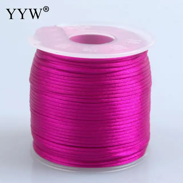 1.5mm Nylon Cord Satin Braided String 50m/PC Mixed 20 Colors Chinese
