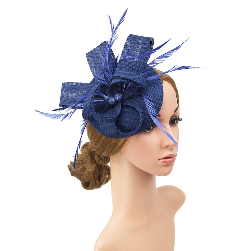 2019 льняная шляпа Очаровательная шляпа pamelas y sombreros para bodas Дамская Шляпка для церкви королевские шляпы chapeau femme mariage