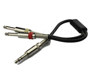 

wholesale 50pcs/lot Brand New 0.18M XLR Merger Y Combiner 1/4" stereo male to 2 1/4" mono audio Cable adapte.