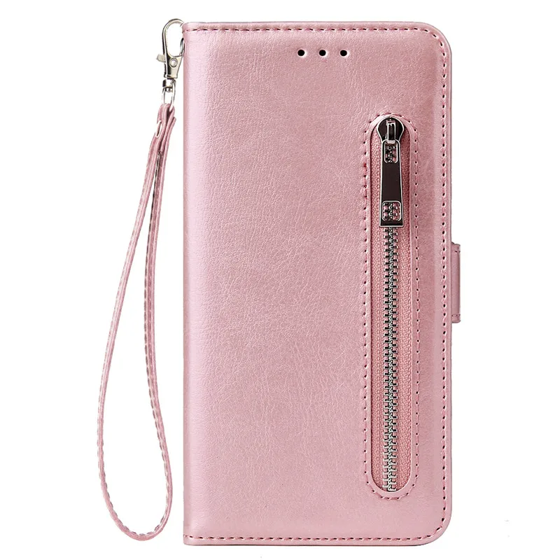 Leather Zipper Wallet Case For Huawei Y5 Y6 Y7 Pro Prime P Smart Plus Y9 Hawei Honor 8a 8x 8c 8s 9 10 Lite Flip Cover