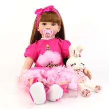 60 см Силиконовые реборн игрушки для детей большой размер винил новорожденная принцесса кукла живая девочка Boneca Младенцы Играть Дом игрушка