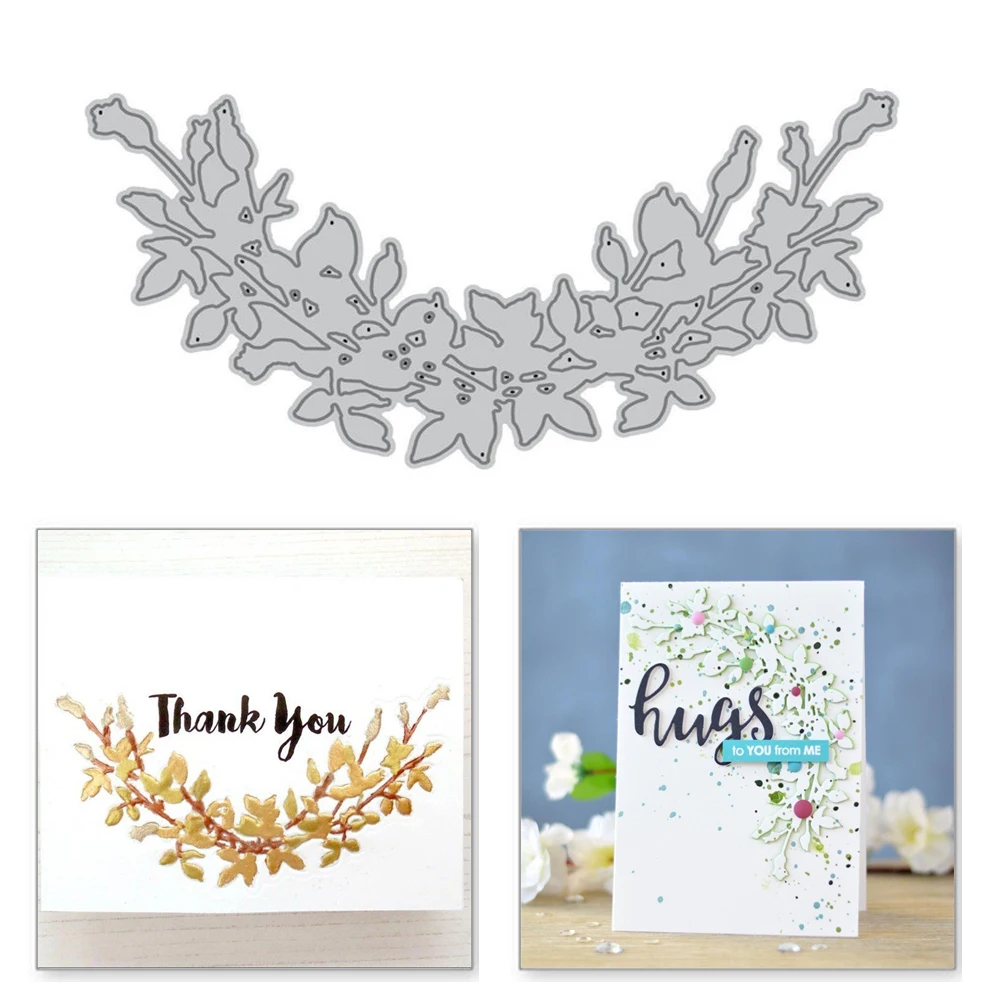

Naifumodo Leafy Garland Metal Cutting Dies Flower Scrapbooking For Making Cards Photo Album Decorative Embossing Crafts Stencils