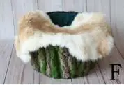 Rabbit Fur F Новорожденный чаша для фотосессий новорожденный реквизит для фотосъемки винтажная деревянная чаша резные деревянные реквизит для фотографий - Цвет: Rabbit Fur F