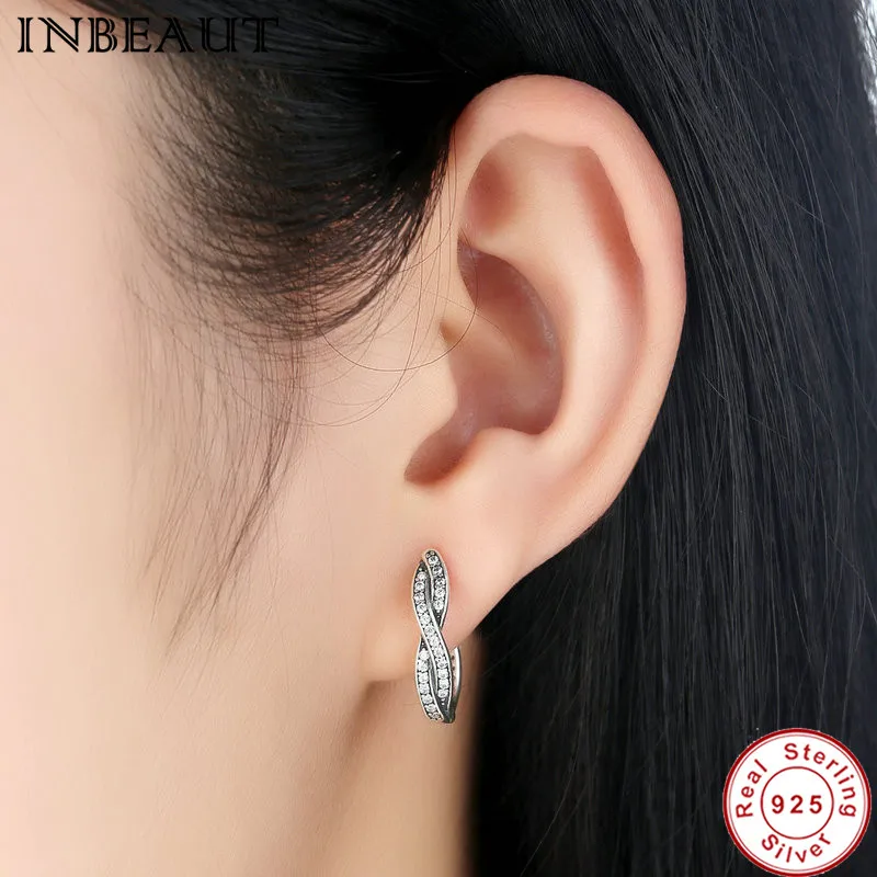Женские серьги гвоздики из серебра 100% пробы с фианитом|stud earrings|zircon stud earringsearrings women