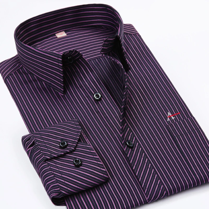 En Ligne Dudalina Travail Robe 2017 Mode Chemises Pour Hommes Marque Vêtements À Manches Longues Rayures Verticales Business Printemps Automne Chemise Décontractée