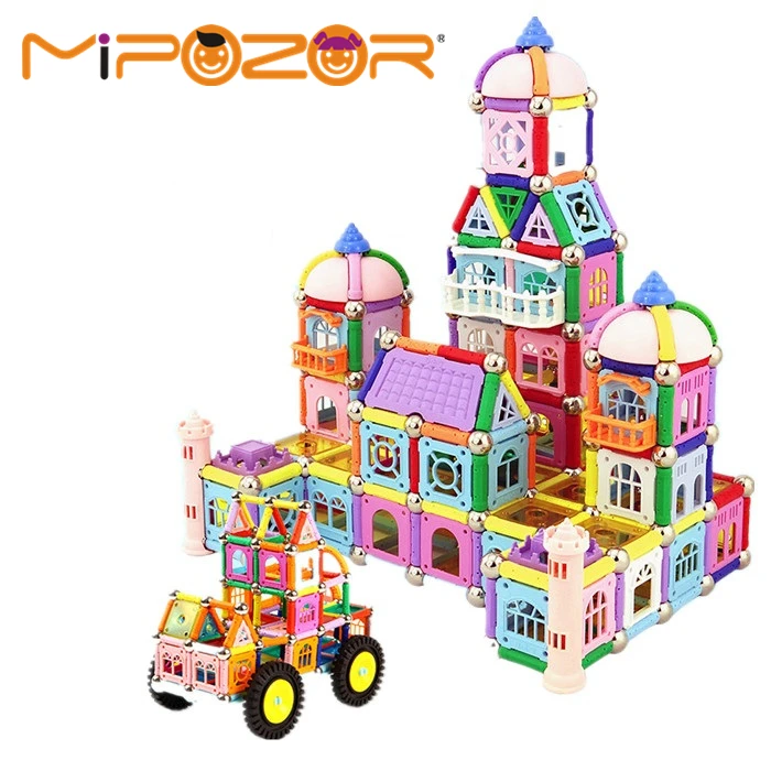 

MIPOZOR 248PCS Magnetic Sticks Building Block Designer Construction Educational constructor Castle model Sets Kits Modela Blocks