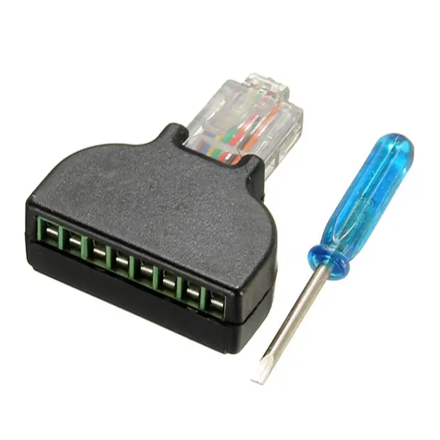screw terminal adaptor rj45 ethernet male to 8 pin av terminal screwscrew terminal adaptor rj45 ethernet male to 8 pin av terminal screw adapter converter block plug cctv accessory
