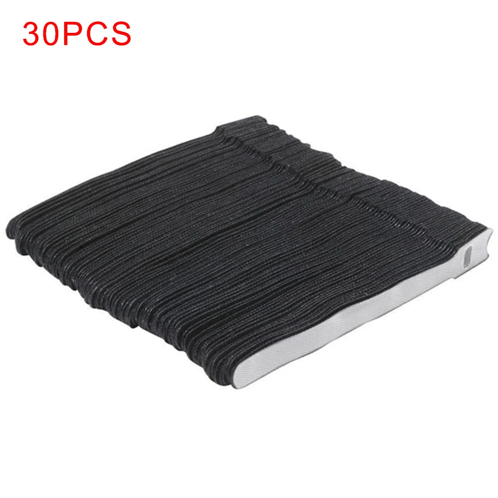 

30 Pcs Cable Ties Magic Sticker Back To Back Fastener Nylon Hook Loop Cable Management Reusable Stick Straps Loop Cable