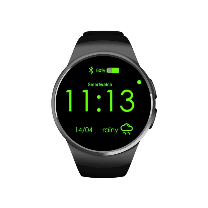 Часы для влюбленных Часы Bluetooth Смарт часы телефон полный экран Поддержка SIM tf-карты Smartwatch сердечного ритма для яблока iOS андроид - Цвет: Черный