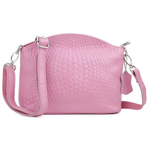 Новые поступления Премиум Натуральная Кожа Модная вязаная стильная женская сумка Bolsas Feminina женская кожаная сумка - Цвет: Pink