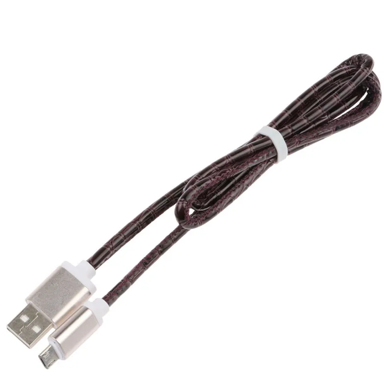 1 м зернистая кожа Striae Micro USB 2A Дата и синхронизация зарядное устройство провод для быстрой зарядки кабель для samsung Galaxy для других телефонов Android