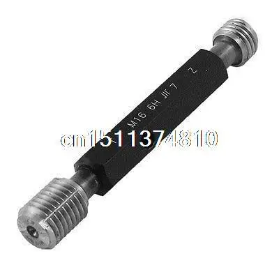 

16mm x 1.5mm 6H Steel Hex Shank Thread Plug Gage Go/No Go Measuring Tool