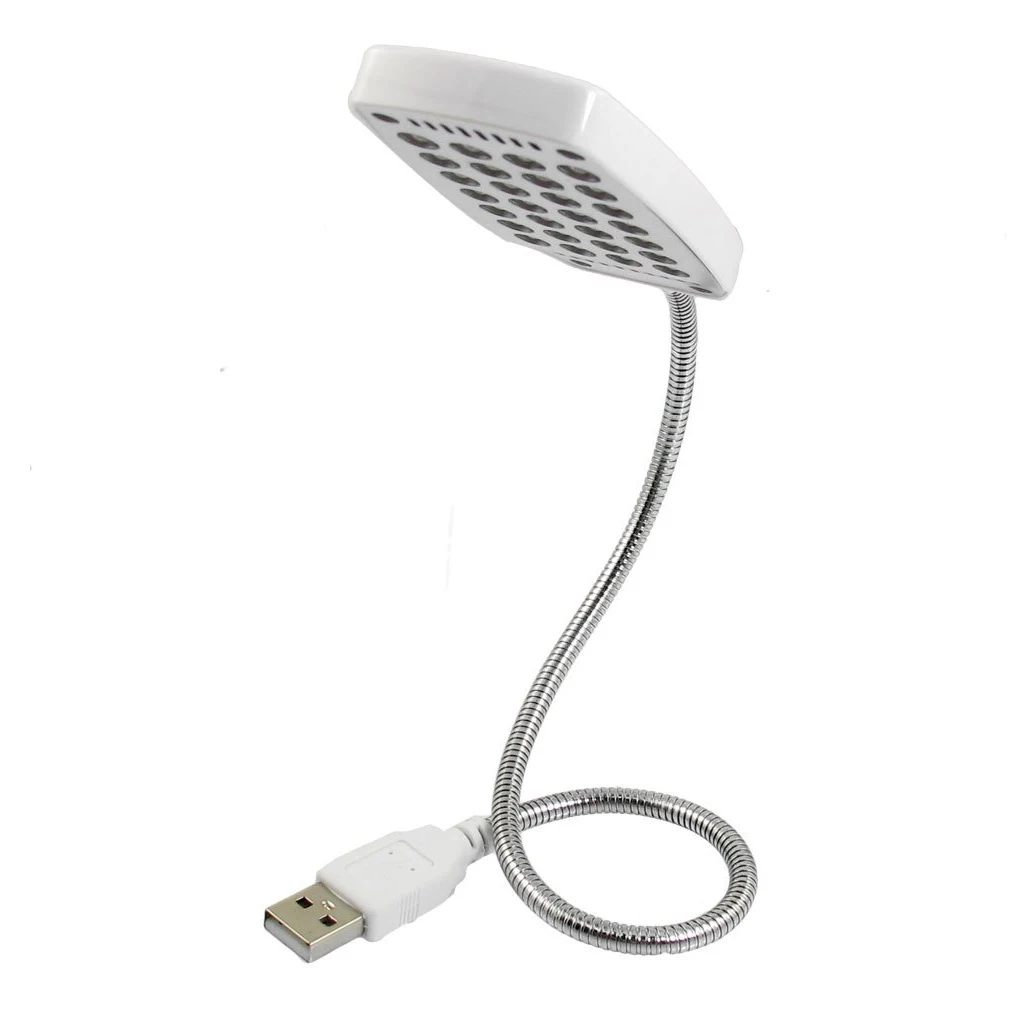 Plastic Shell White 28 LED Flexible Gooseneck USB Lamp Lightin LED