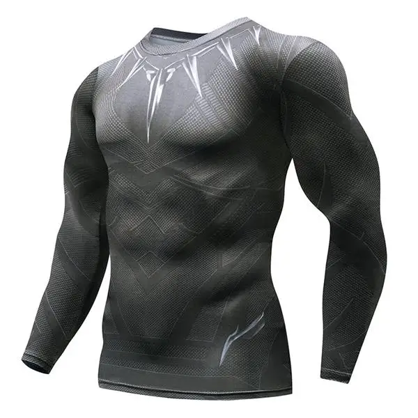 Зимняя мужская футболка для бега с длинным рукавом, компрессионная футболка для спортзала, футболка для фитнеса - Цвет: 19