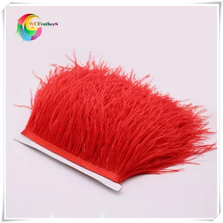 3 red ostrich feather fringe 2