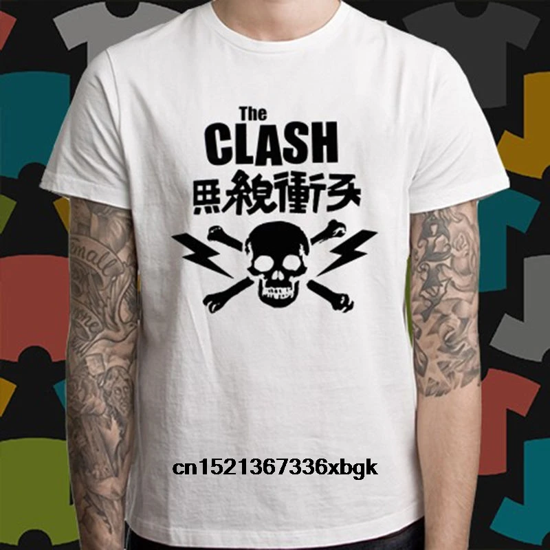 Gildan Clash * череп логотип панк рок группа Легенда белая футболка Размеры S к 3XL