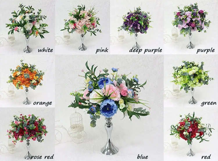 Flone 35cm Artificial Rose Peony Hydrangea Flower Ball Fake Flower Ball Simulation Silk Flower Wedding Party Decor Flower Ball (31)