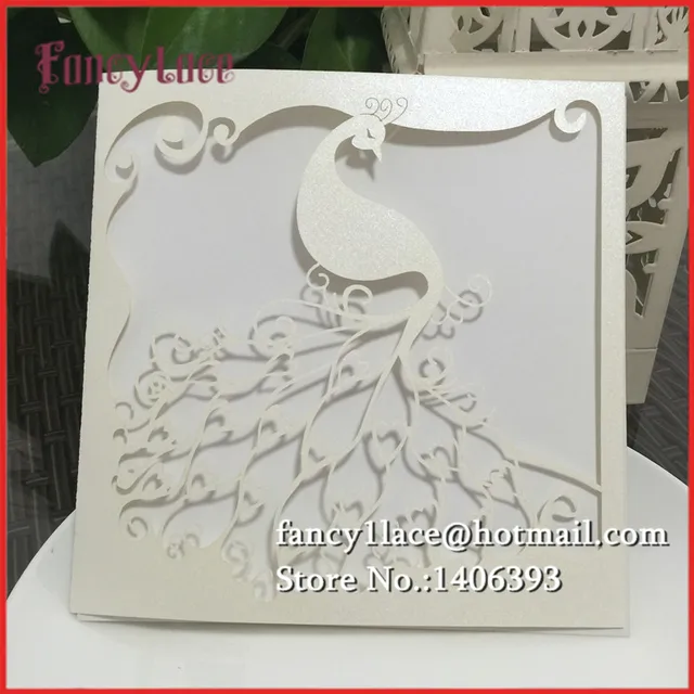 peacock wedding invitations