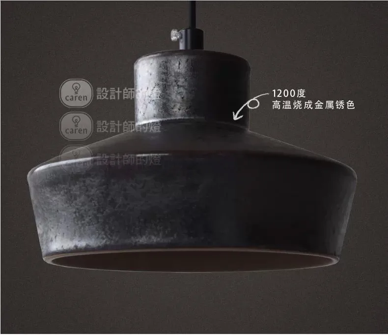 Loft Europe type retro pendant lamp , American vintage industrial single head ceramic and metal chandelier in restaurant and ba