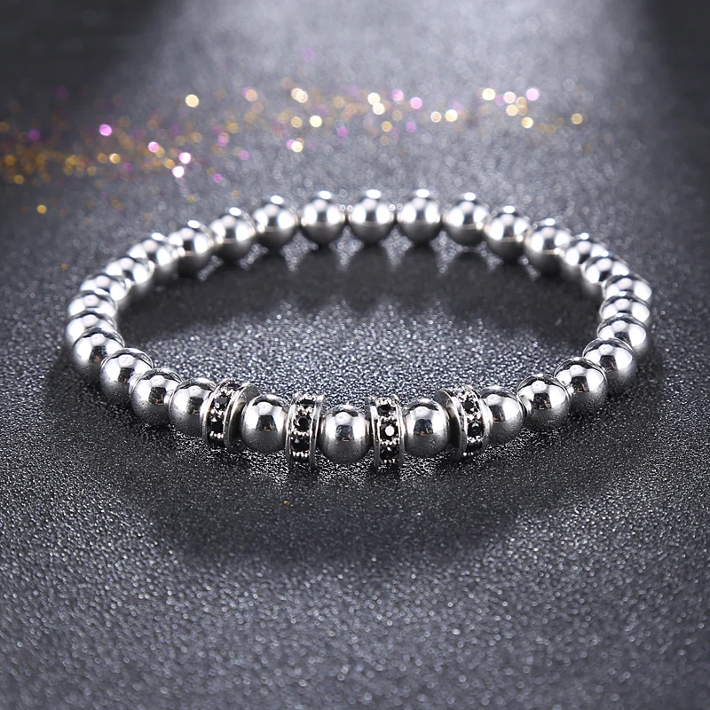 Design Geometric 2017 Bracelet Men Sliver Plated Charm Micro Pave CZ