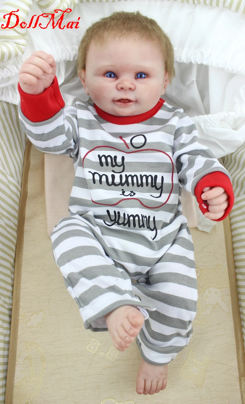 

22" bebe boy doll dreborn full Silicone Reborn Baby Doll Toy bebe lifelike reborn bonecas high quality doll gift for child