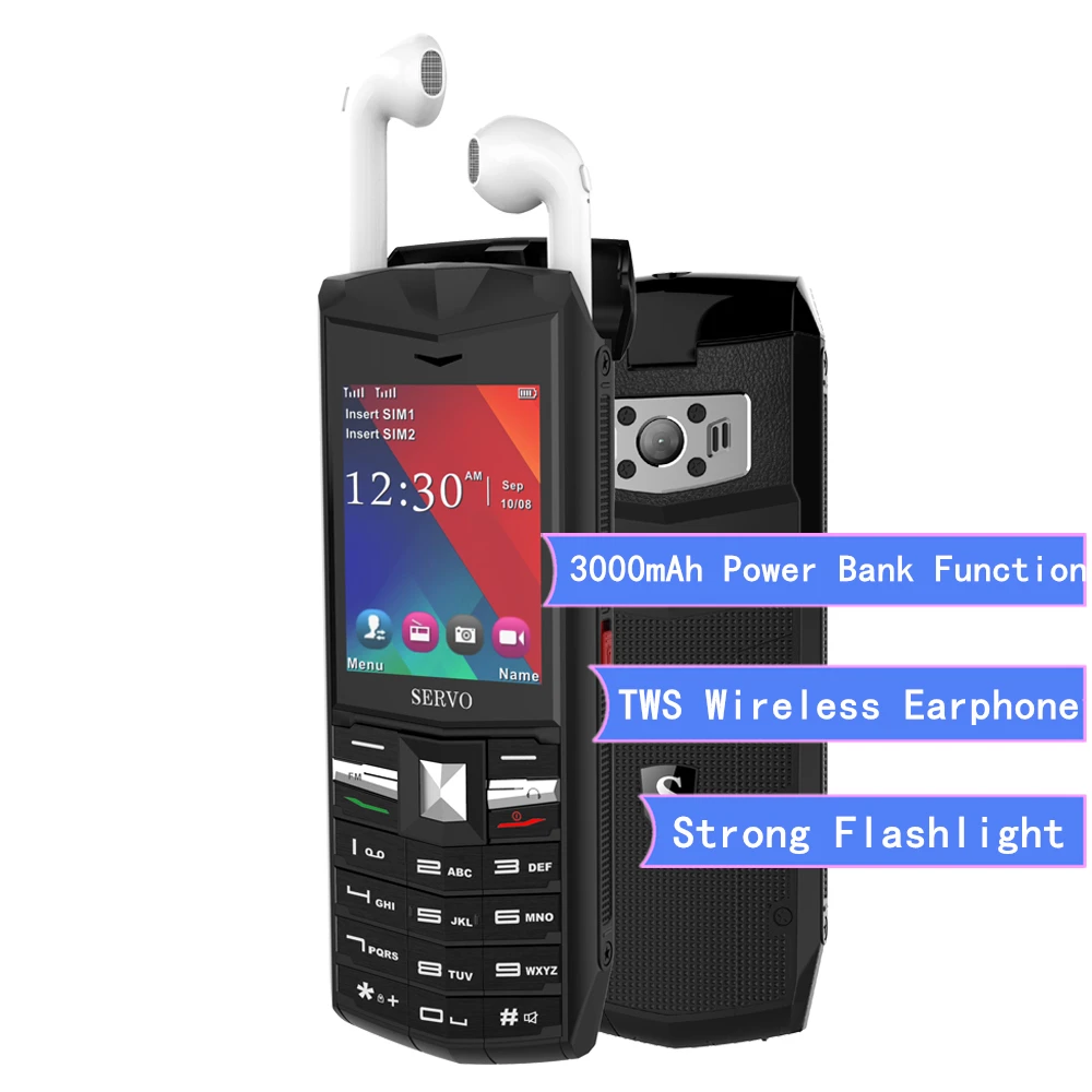 

SERVO R26 Russian Keyboard Bluetooth headset Mobile Phone FM Radio Dual Sim Telefone 3000mAh Big Battery Power Bank Cellphone