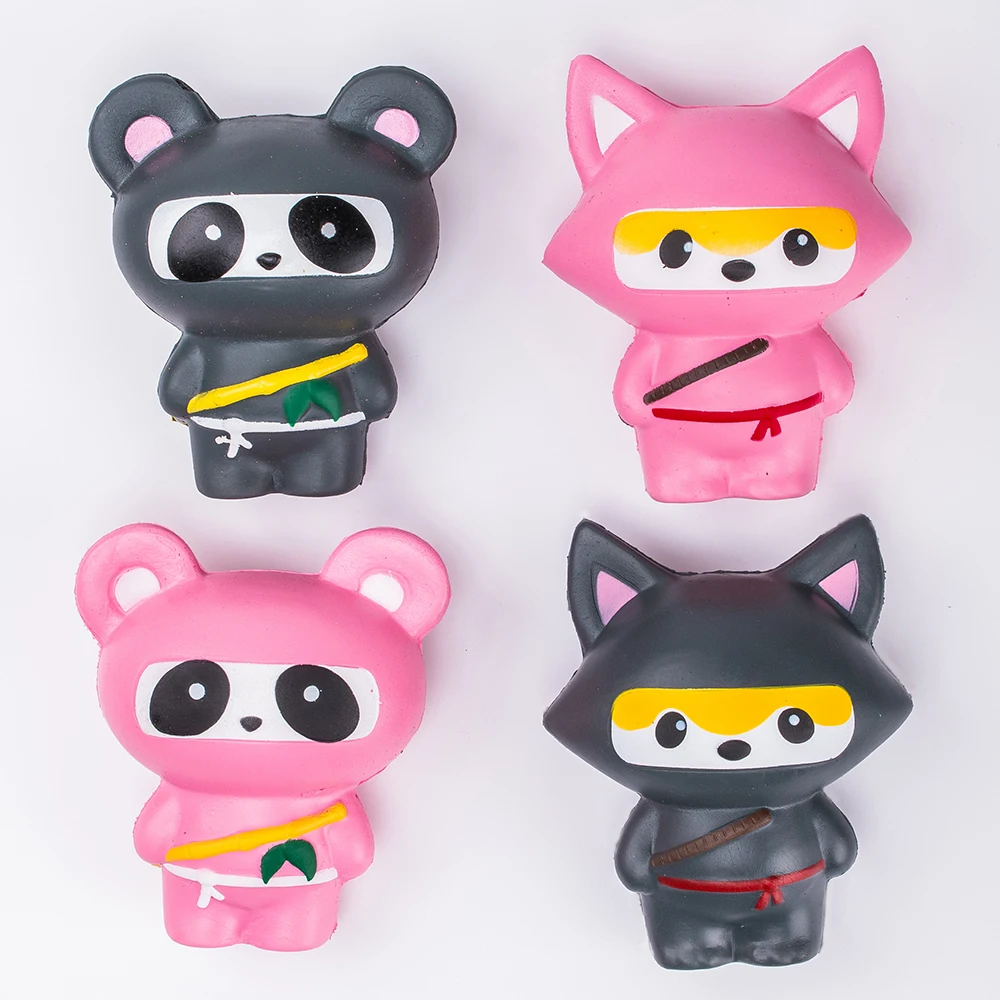 Jumbo 14 см Kawaii ниндзя Squishy Panda медведь лиса хлеб мягкий замедлить рост весело сладкий Шарм мультфильм торт Squeeze игрушки для детей