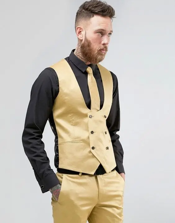 gold formal pants