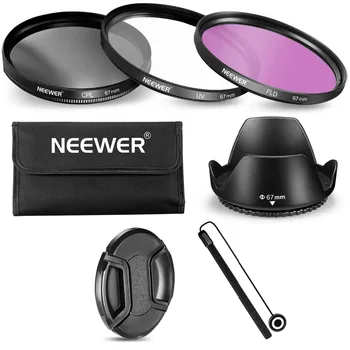 

Neewer Lens Filter Accessory Kit for Canon Nikon Sony Samsung Fujifilm Pentax:UV/CPL/FLD Filter,Pouch,Lens Hood, Lens Cap