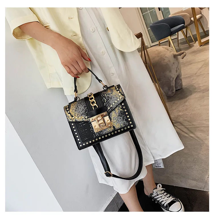 TOYOOSKY Luxury Handbag Designer Shoulder Bags For Women Serpentine Leather Flap Chain Ladies Messenger Bags Sac A Main