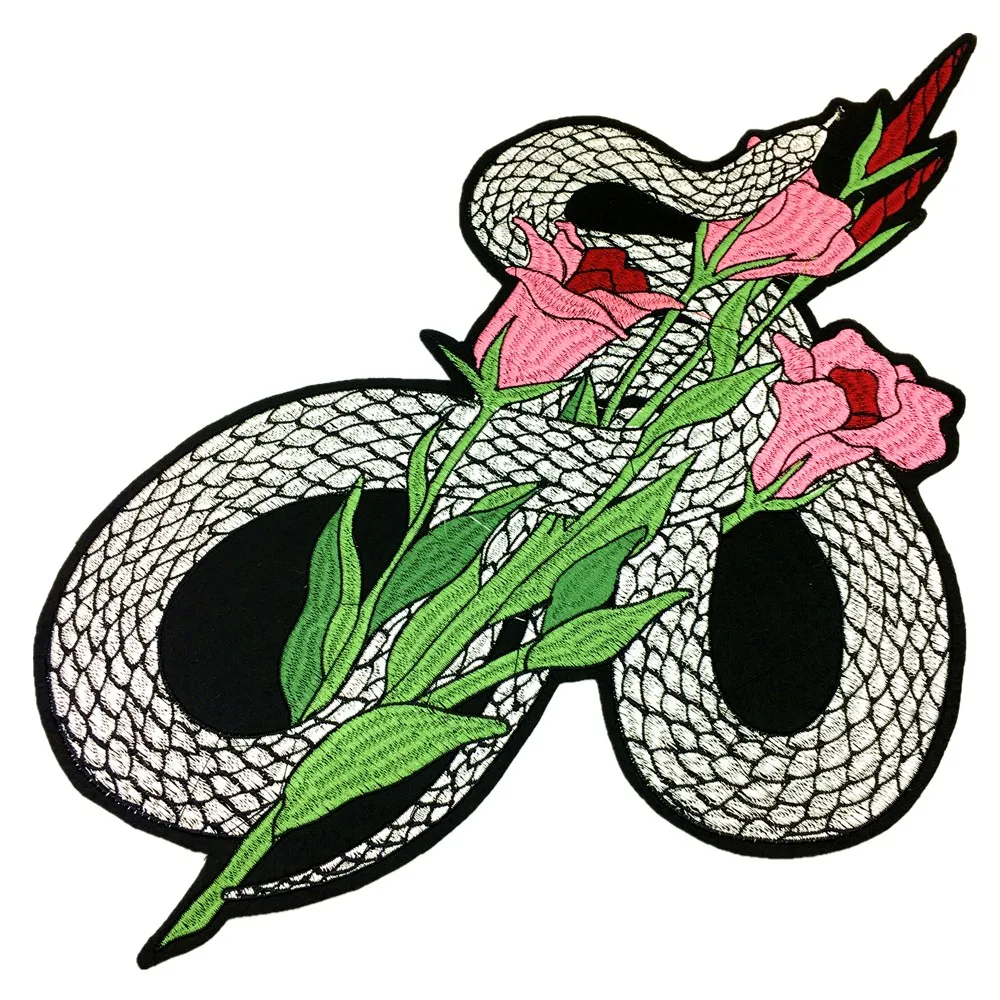 

Sew On Embroidered Snake Flower Butterfly Patch Embroidery Applique Patches Appliques Parches Sewing Supplies DIY AC1353