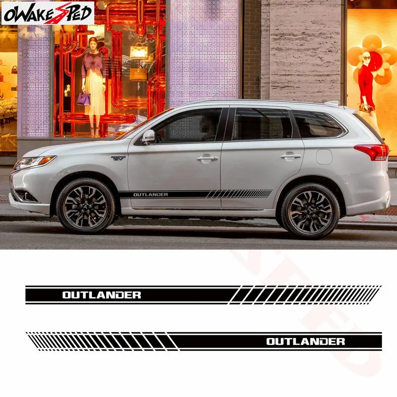 

Car Stickers For Mitsubishi Outlander Stylish Auto Side Skirt Decor Sticker Vinyl Decal Stripes Styling Accessories Decals