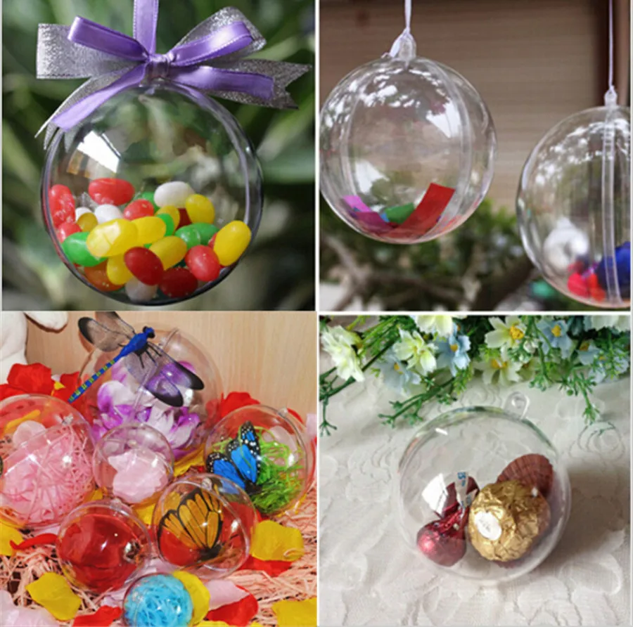 

10pcs Christmas Decorations Gift Craft Transparent Hanging Ball New For Xmas Tree Bauble Clear Plastic Home Party