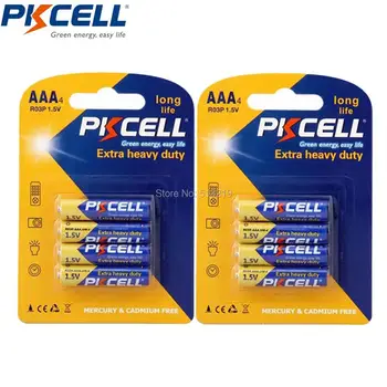 

8PCS PKCELL AAA Battery 1.5V Dry primary battery R03P AM4 UM-4 Temperature Measurement MeterHeavy Duty 3A Bateries