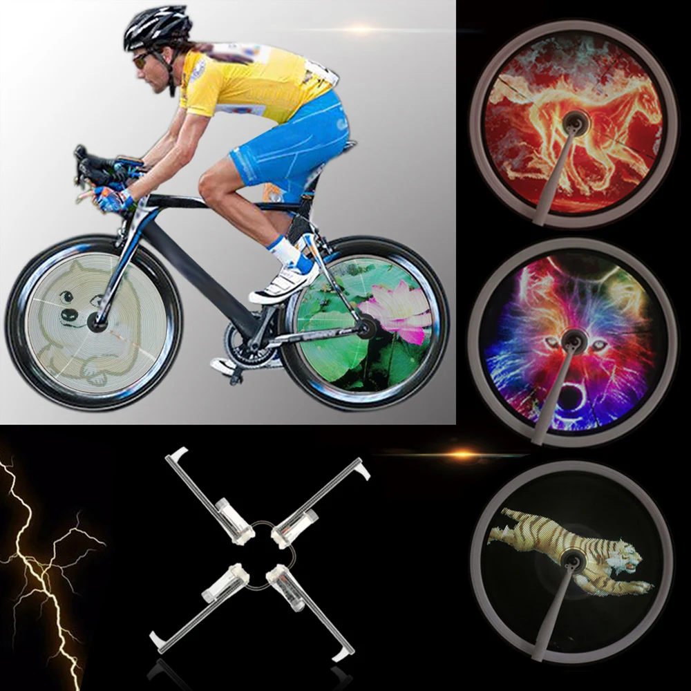 Best Lixada 416pcs LEDs Bicycle Light High Resolution Brightness Smart Bike Spoke Wheel Light Monitor Recharge RGB Wheel Hub Display 2