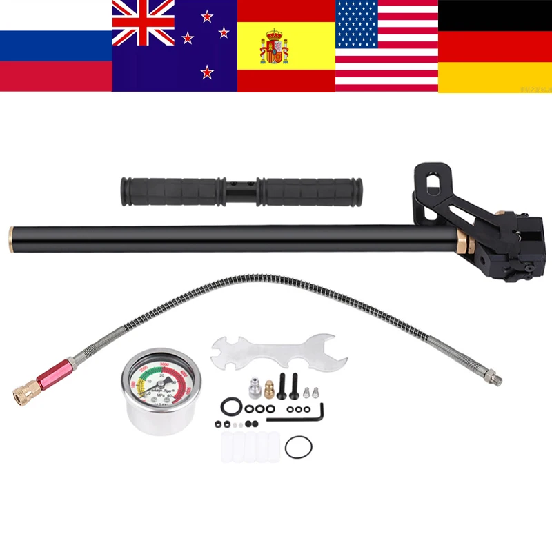 

3 Stage Hand Pump High Pressure 4500psi Tungsten Steel 3 Stage Hand Pump for PCP Air Gun Boat Tire Ball Car Accessories New