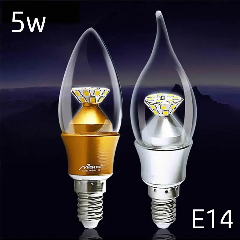 LED Candle light 5W E14 Candle Bulb LED 2835 chip Warm/Cool White