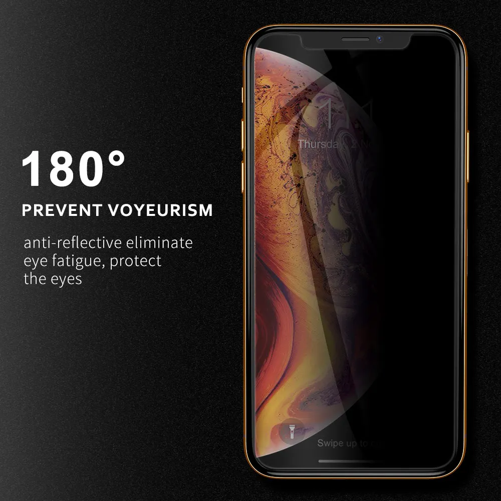 Закаленное антишпионское стекло для iPhone 11 Pro Max X XS XR Защита экрана