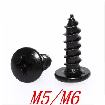 

50pcs/lot m5 M6 Wood Truss Tapping Screw with Black Oxide and Wax Self-tapping Screws