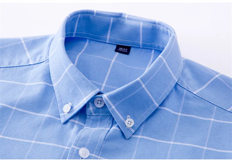 U& SHARK летняя хлопковая оксфордская рубашка мужская с коротким рукавом Повседневная рубашка мужская брендовая одежда мужские рубашки в клетку и полоску