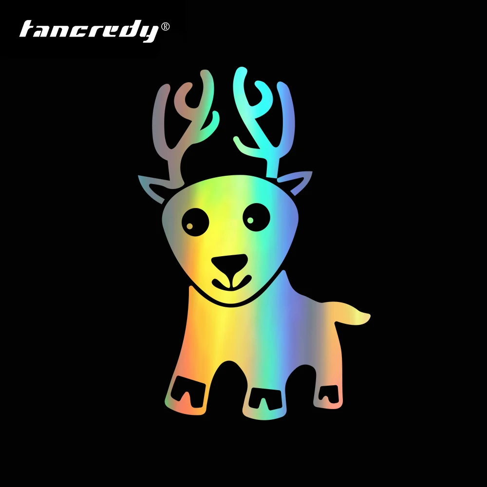 

tancredy Reflective Cartoon Deer Stickers Auto Sticker And Decals Car Styling Body Window Vinyl Sticker For Wall Stickers