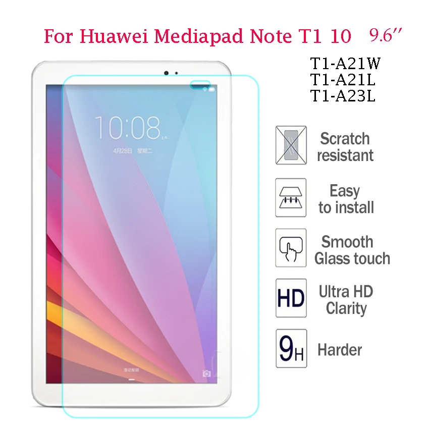A21W A21L Tempered Glass For Huawei Honor Note T1 10 T1-A21W T1-A21L T1-A23L 9.6'' Tablet Screen Protector Clear Hard Cover Film |