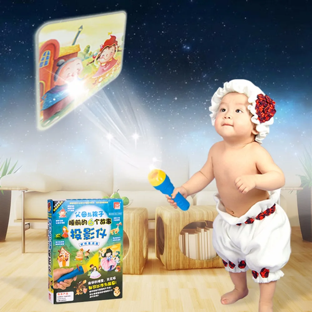 

HBB Fairy Tales Sleeping Story Light Projector Flashlight Toys Kids Educational Toy