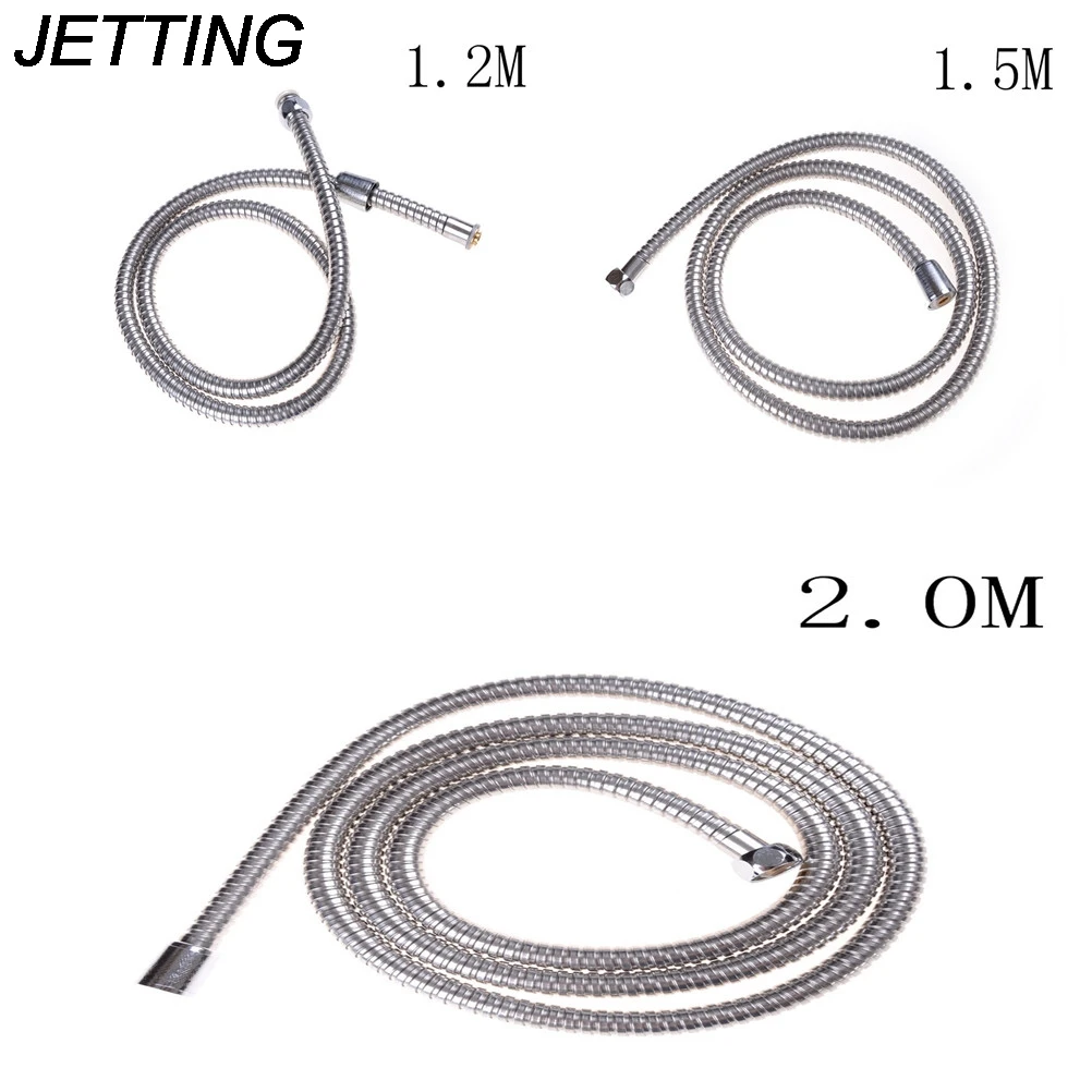 

JETTING 1PCS 1.2M/1.5M/2M Shower Hose Bathroom Fixture Shower Head Hose Handheld Stainless Steel Bathroom Flexible Tube