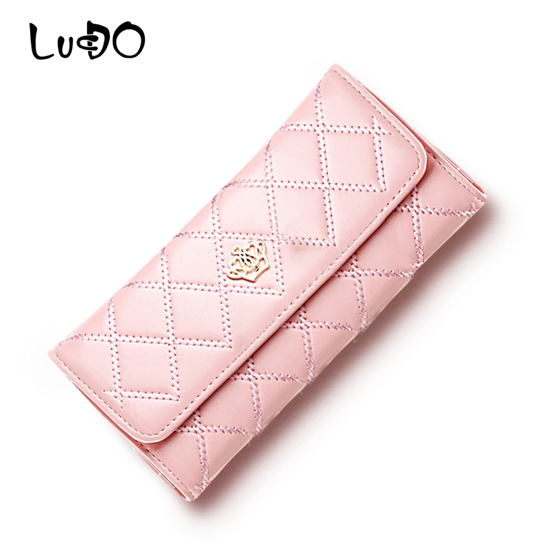 

LUCDO Women Wallet High Capacity Ladies Red Coin Purse Female Long Leather Evening Clutch Bag New 2018 Girl Carteira Feminina