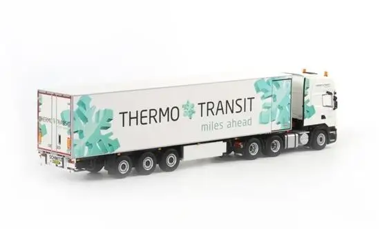WSI 1:50 Scania R6 Topline 6x2 РЕФРИЖЕРАТОРНЫЙ трактор прицеп термо транзитный грузовик литые