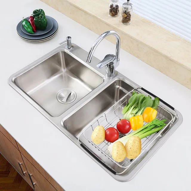 Stainless Steel Dish Rack Over Sink Adjule Arms Holder Utensil Stainless Steel Dish Rack Over Sink Adjule Arms Holder Utensil Drainer Functional Drying Organizer Vegetable Fruit
