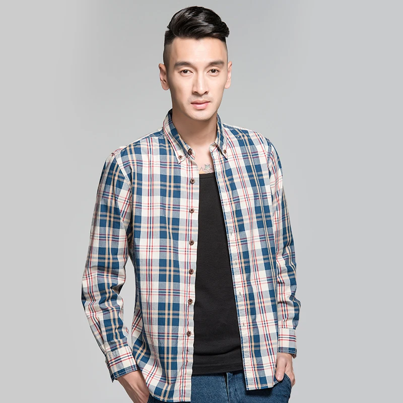  2015 autumn&spring free new style hot selling men's casual shirts long sleeve cotton shirt for men plus big size retro style